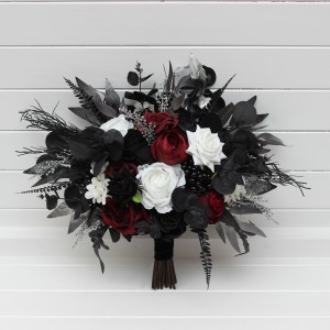 Wedding bouquets in burgundy black silver colors. Bridal bouquet. Faux bouquet. Bridesmaid bouquet.Gothic black wedding bouquet. 5108 Wedding bouquets in burgundy black silver colors. Bridal bouquet. Faux bouquet. Bridesmaid bouquet.Gothic black wedding bouquet. 5108