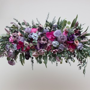  Flower arch arrangement in jewel-tone colors.  Arbor flowers. Floral archway. Faux flowers for wedding arch. 5137