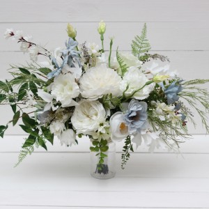 Sale! Wedding bouquet in white sky blue colors. Bridal bouquet. Faux bouquet.  5153