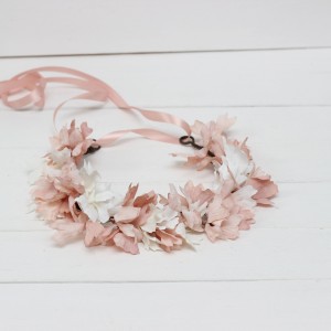 Blush pink white flower crown. Hair wreath. Flower girl crown. Wedding flowers. 5165