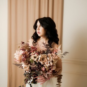 Wedding bouquets in beige brown mocha mousse burgundy colors. Bridal bouquet. Cascading bouquet. Faux bouquet. Bridesmaid bouquet. 5215