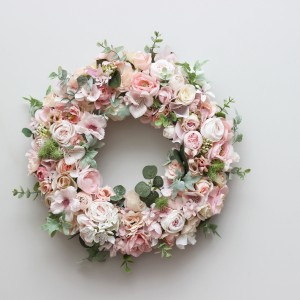 Flower wreath. Wall decor. Wedding decor. All season wreath. Home decor. Lantern flowers. Blush pink wreath.05131-1