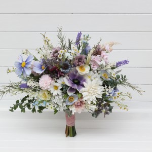 Spring summer wedding. Lilac ivory blush pink flowers. Bridal bouquet. Silk flowers. Wildflowers bouquet. Chamomile bouquet. Poppies bouquet. Cascading bouquet. Faux bouquet. Bridesmaid bouquet. 5248