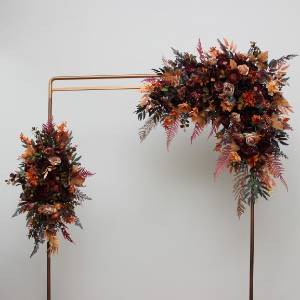 Flower arch arrangement in plum purple orange rust beige colors. Arbor flowers. Floral archway. Faux flowers for wedding arch. 5260 Flower arch arrangement in plum purple orange rust beige colors. Arbor flowers. Floral archway. Faux flowers for wedding arch. 5260