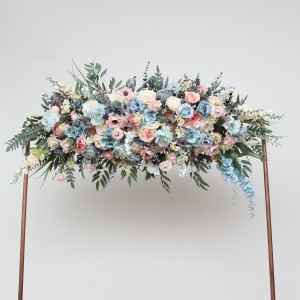 Summer wedding. Dusty blue blush pink yellow arch arrangement. Arch flowers. Fall wedding. Archway flowers. Pergola flowers. Wedding arch. 5259