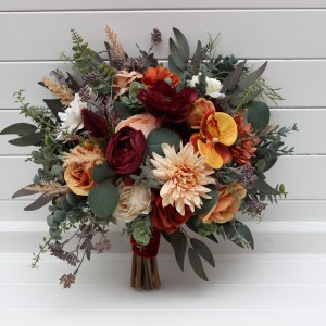 Bridal bouquet for fall wedding. Bridesmaid bouquet bouquet . Orchid dahlia bouquet. Faux bouquet. Wedding flowers. Bridesmaid bouquet. Cascading bouquet. 0035